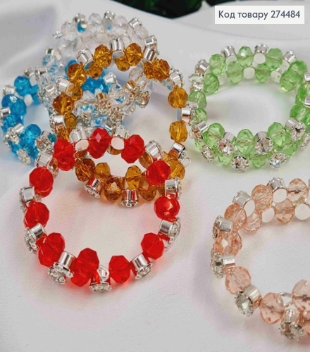 Браслет в серебряном цвете, Пружинка, Бусинки и Камешки, цвета в ассортименте. 274059 фото 2