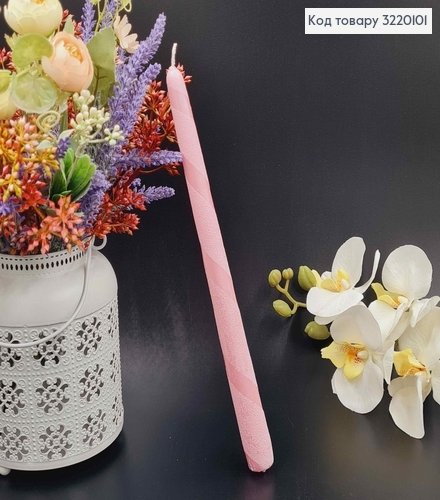 Свеча декоративная "лента" 30см, цвет Розовый 3220101 фото 1