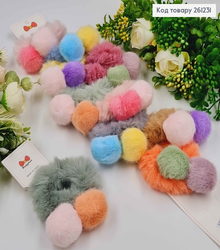 Набор детских резинок, Пунасти с двумя цветными шариками, 10 шт/наб. 261231 фото 1