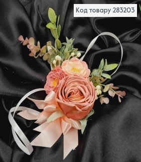 Повязка для корзины ПУДРОВО-РОЖЕВЫЕ цветы на завязках, размер: 20*15см, Украина 283203 фото