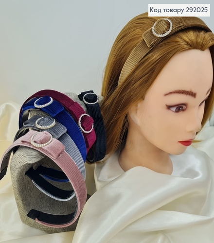 Обруч Велюр Бант с брошью в асс. 292025 фото 1