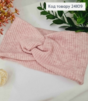 Повязка чалма, рубчик-мягкий, детская,ПУДРОВОГО цвета, диаметр 38см, шир.9см, ручная работа. 241109 фото