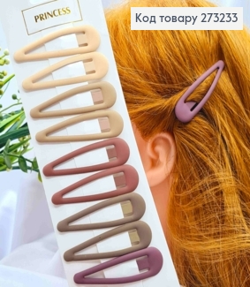 Заколки Тик-Так, матовая, Пастельных цветов, 7см, 10шт/уп 273233 фото