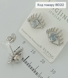 Серьги гвоздики     с камнями  Swarovski   родированное  медзолото Xuping Swarovski 180212 фото