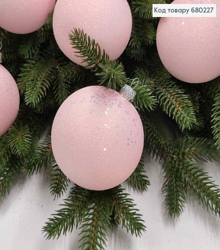Игрушка шар 80мм РОСКОШНЫЙ БЛЕСК, цвет РОЗОВЫЙ, 6шт/уп., Украина 680227 фото 1