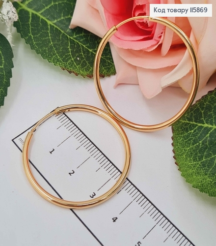 Серьги кольца, диам. 3,5см, Xuping 18K 115869 фото 1