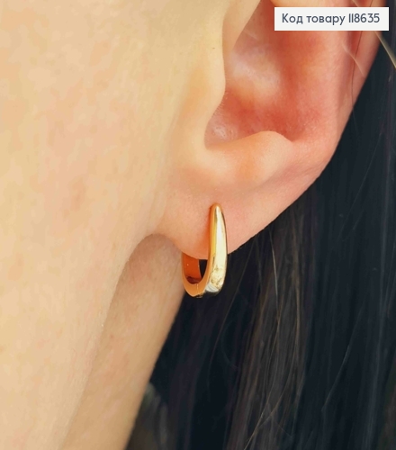 Серьги "Овальные", 1,2см, английская застежка, Xuping 18К 118635 фото 1