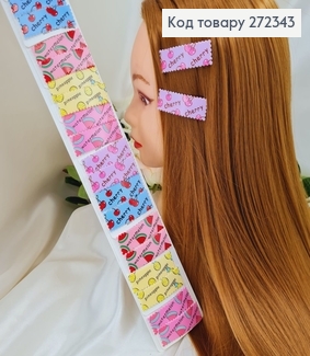 Заколкка детская Тик-Так 5,5*2см Веселые Фрукты 20шт 272343 фото