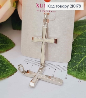 Крестик родованный, со скошенными гранями, 3,5*2см, Xuping 210178 фото