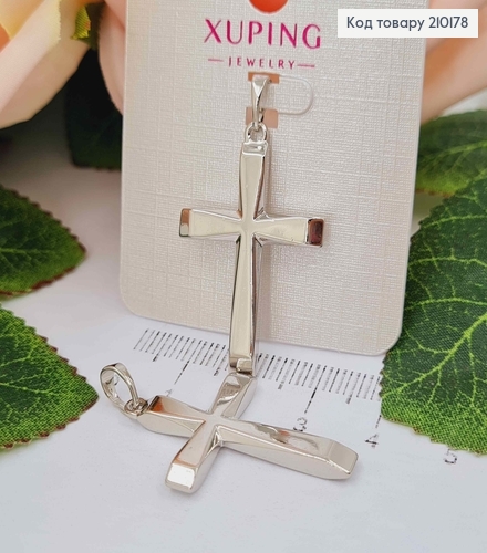 Крестик родованный, со скошенными гранями, 3,5*2см, Xuping 210178 фото 1