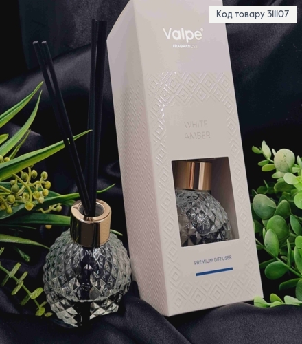 Аромадифузор в "хрустальной" баночке, WHITE AMBER Valpe, BISPOL, 180г(40ч),VC-001-459 311107 фото 1