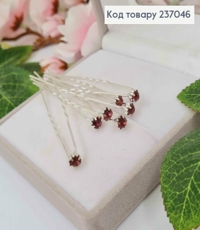 Шпилька-Рогач з камінцями Фіолетового кольору 237046 фото