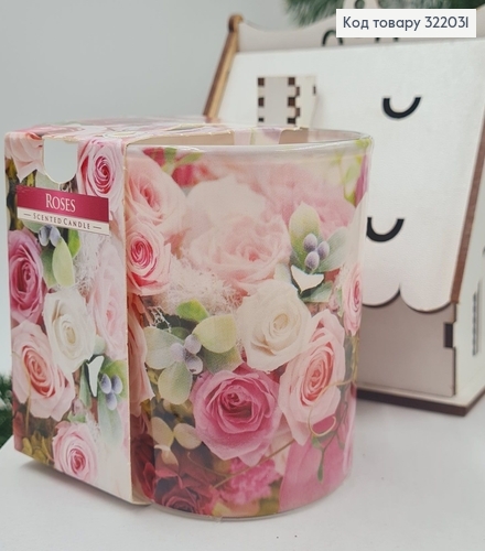 Аромасвічка стакан BISPOL  Роза 100г/22 годин, 72s -02 322031 фото 1