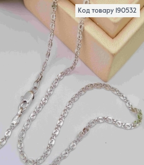 Цепочка родованная Улиточное плетение, ширина 3мм, длина 45см, Xuping 190532 фото