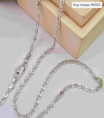 Цепочка родованная Улиточное плетение, ширина 3мм, длина 45см, Xuping 190532 фото 1