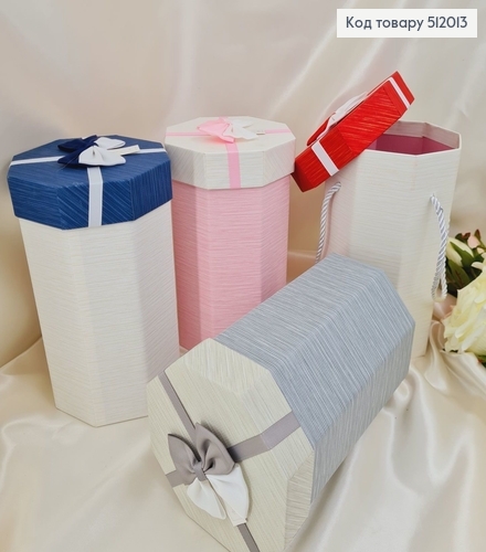 Коробка восьмигранная д.13 высота 21,5 см асс. 512013 фото 1