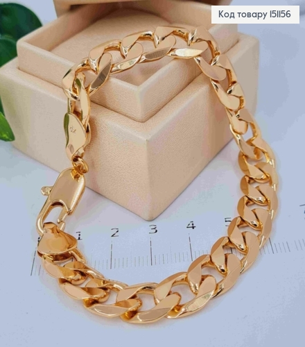 Браслет ПАНЦИРНОЕ ПЛЕТЕНИЕ, ширина 1см, длина 22см, Xuping 18К 151156 фото 1