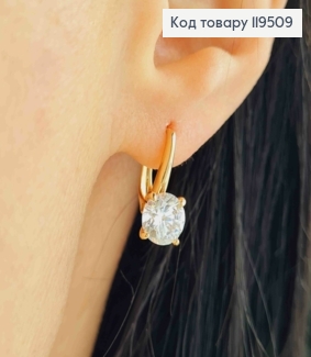 Серьги с блестящим камнем, 1,5см, английская застежка, Xuping 18K 119509 фото