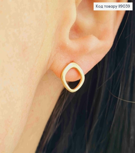 Серьги гвозди, Ромбы с закругленными Углами, 1*1см, XUPING 18K 119039 фото 1