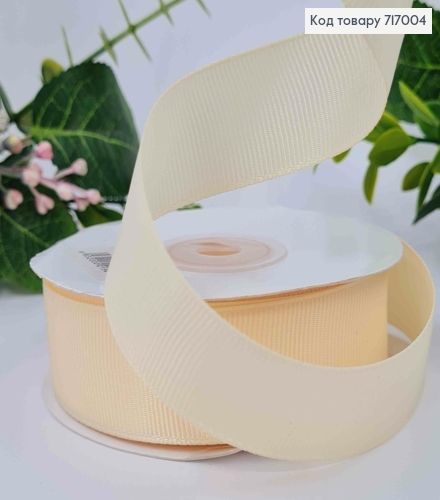 Лента репсовая АИВОРИ-ПЕРСИКОВАЯ (цвет 815), ширина 2,5см, длина 25 ярдов (23м) 717004 фото 1