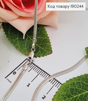 Цепочка родированая косичка 4мм, длина 50см, Xuping 190244 фото