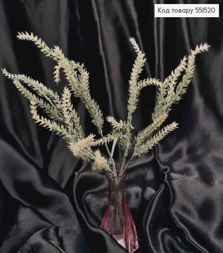 Штучна декоративна композиція Лаванда, БІЛОГО кольору, 5 гілочок на металевому стержні, 36см 551520 фото 1