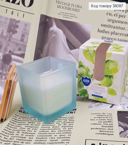 Аромасвічка в стакані з кришкою (2 гноти) Herbal garden, Bispol, 26год., 160грам, snk80md-378 311087 фото 1