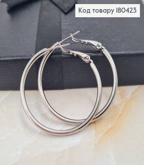 Серьги кольца 3,5 см родованное   Xuping 180423 фото