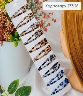 Заколки Тік-так 5.5 см, африканський мотив, 10 шт/уп. 273128 фото