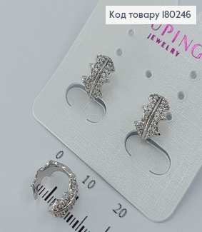 Серьги на хрящ   с камнями   медицинское золото 18К Xuping родированые 180246 фото