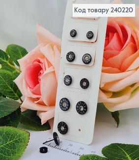 Сережки гвоздики "Римские часы" с камнем (6пар), Stainless Steel 240220 фото