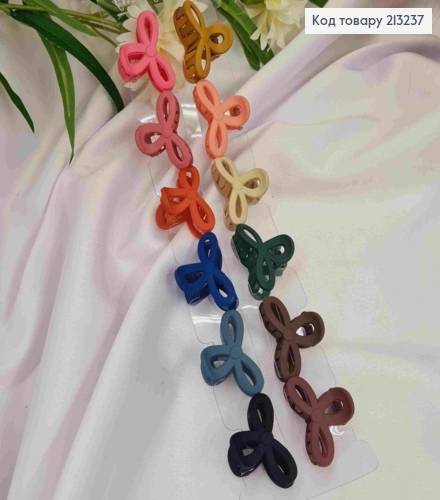 Краб пластик, матовый, "Бантик", 3см, цвета в ассортименте. 213237 фото 1