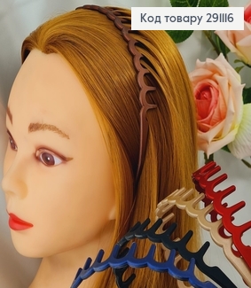 Обруч пластик матовый гребень 1,8см в а сорт 291116 фото