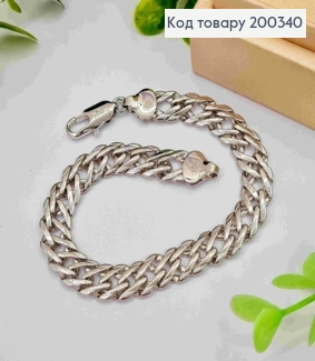 Браслет родованный РОМБОВОЕ плетение, ширина 9мм, длина 20,5см, Xuping 200340 фото