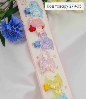 Набір  дитячих заколок (10шт) КОТИКИ в ПАЄТКАХ (3,5*4см), заколка стріла 3,5см, ЯСКРАВИХ кольорів 271405 фото