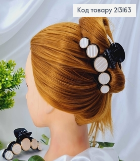 Краб пластик, черный, с перламутровыми плоскими бусинами, 10см. 213163 фото