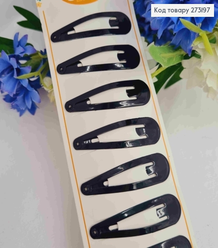 Заколки тик-так Черного цвета, 5см, 12шт/уп 273197 фото 1