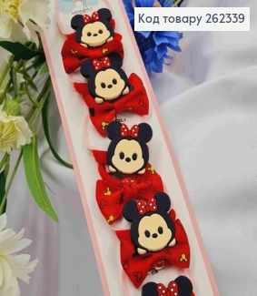 Набор резинок красных 20шт) МИККИ МАУС+БАНТИК, размер 3см, резинка 3см 262339 фото