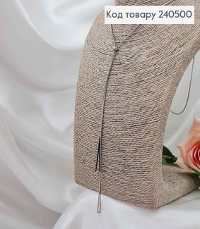 Цепочка, серебряного цвета, с подвеской треугольничками и шайбочкой для регуляции, 40+5см, сталь Stainless Steel 240500 фото