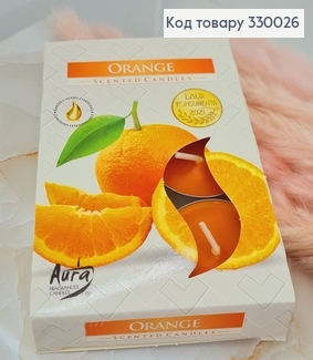 Аромасвічка таблетка BISPOL  апельсин  6 шт/4 годин, 15-63 330026 фото