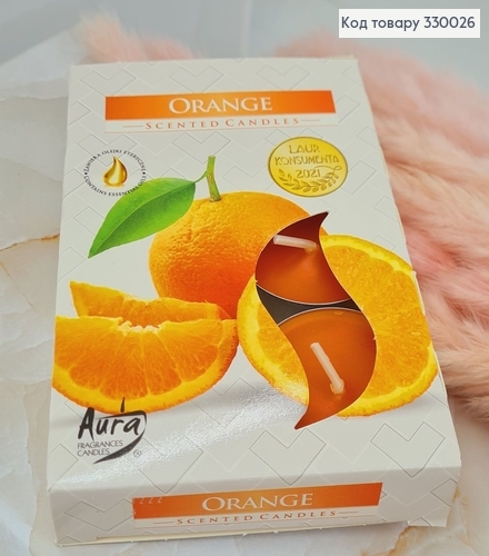 Аромасвічка таблетка BISPOL  апельсин  6 шт/4 годин, 15-63 330026 фото 1