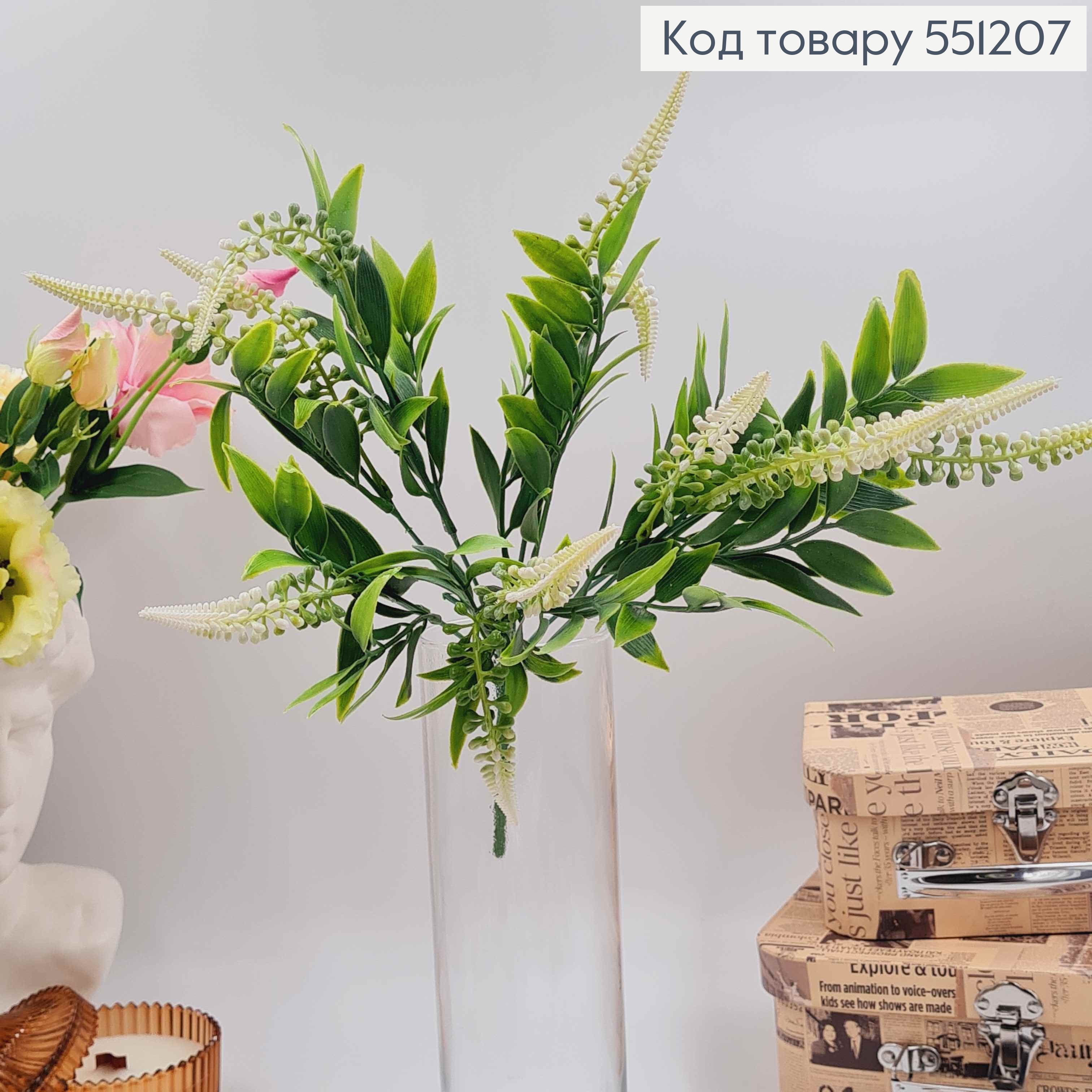 Композиция декоративная "Букет Лаванда - кукурузка белого цвета", высота 37см 551207 фото 2