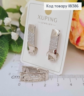 Сережки родовані, Стріли з камінцями, 2,2см, шир. 7мм, Xuping 181386 фото