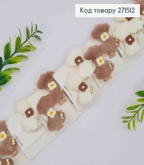 Набір заколка стріла (20шт), "Бантики" з камінцями, Пастельні кольори, заколка 3,5см, бантик 4*3см 271512 фото