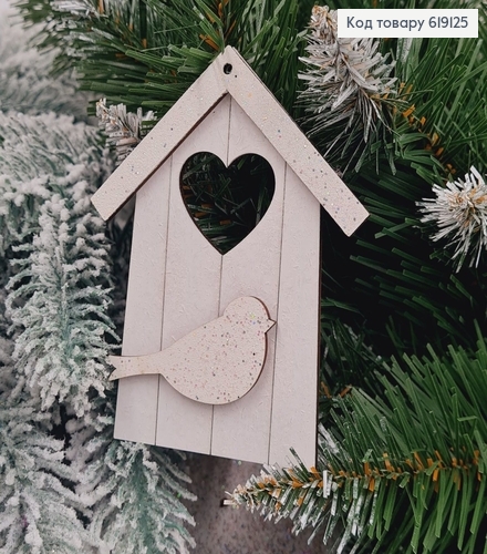 Игрушка на елку деревянная Кормушка, 10*6см, Украина 619125 фото 1