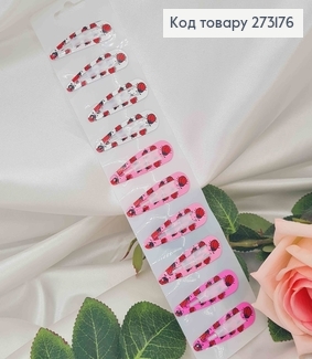 Заколка тік-так "Божі корівки", 5см, 10шт/уп 273176 фото