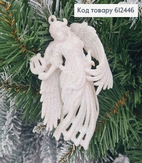 Новорічна фігура Блиск Янгол з арфою БІЛА, 12*7см, Україна 612446 фото