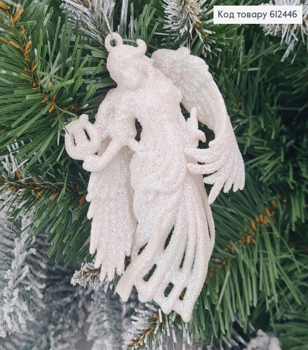Новорічна фігура Блиск Янгол з арфою БІЛА, 12*7см, Україна 612446 фото 1