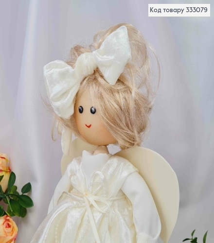 Кукла Девочка "АНГОЛЯТКО" в Белом наряде, высота 29см, ручная работа, Украина 333079 фото 2
