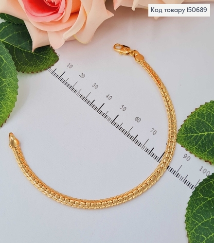 Браслет панцирное плетение 0,4см, дл. 18.5см Xuping 18K 150689 фото 1